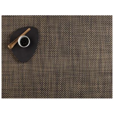 Basketweave Tablemat by Chilewich BlkGold OPEN BOX RETURN by Chilewich CHL520589OB