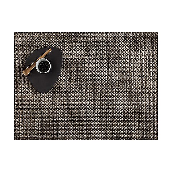 Basketweave Tablemat by Chilewich BlkGold OPEN BOX RETURN by Chilewich CHL520589OB